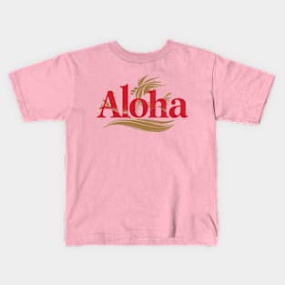 Red and Gold Hawaiian Aloha Kids T-Shirt